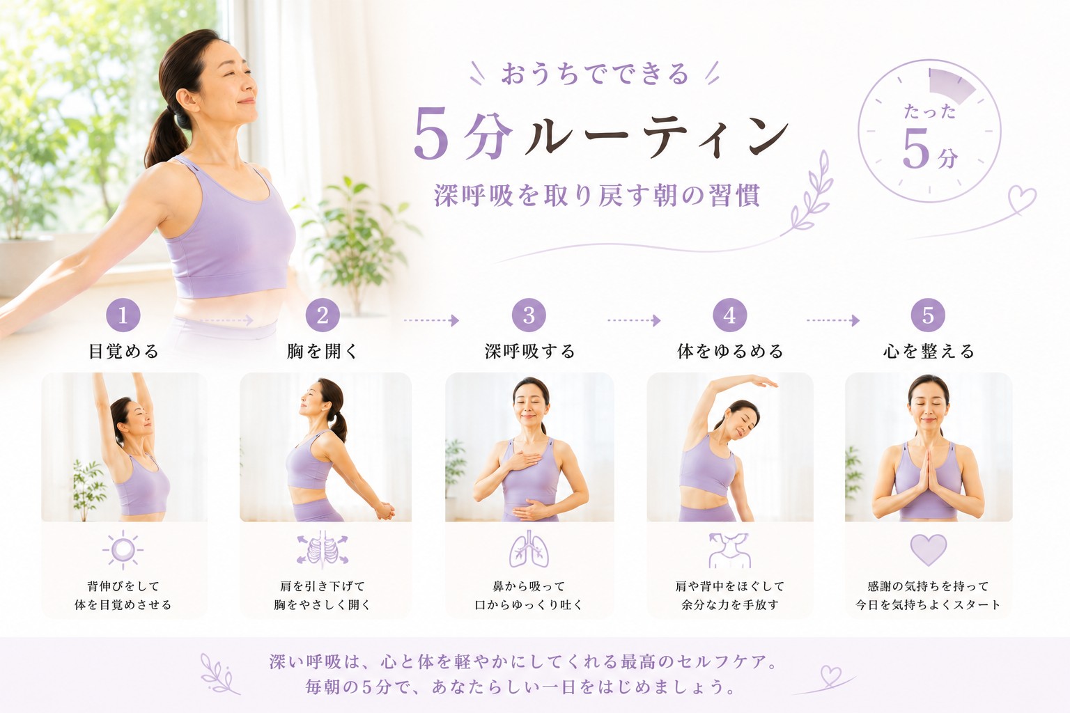 おうちでできる5分ルーティン｜深呼吸を取り戻す朝の習慣